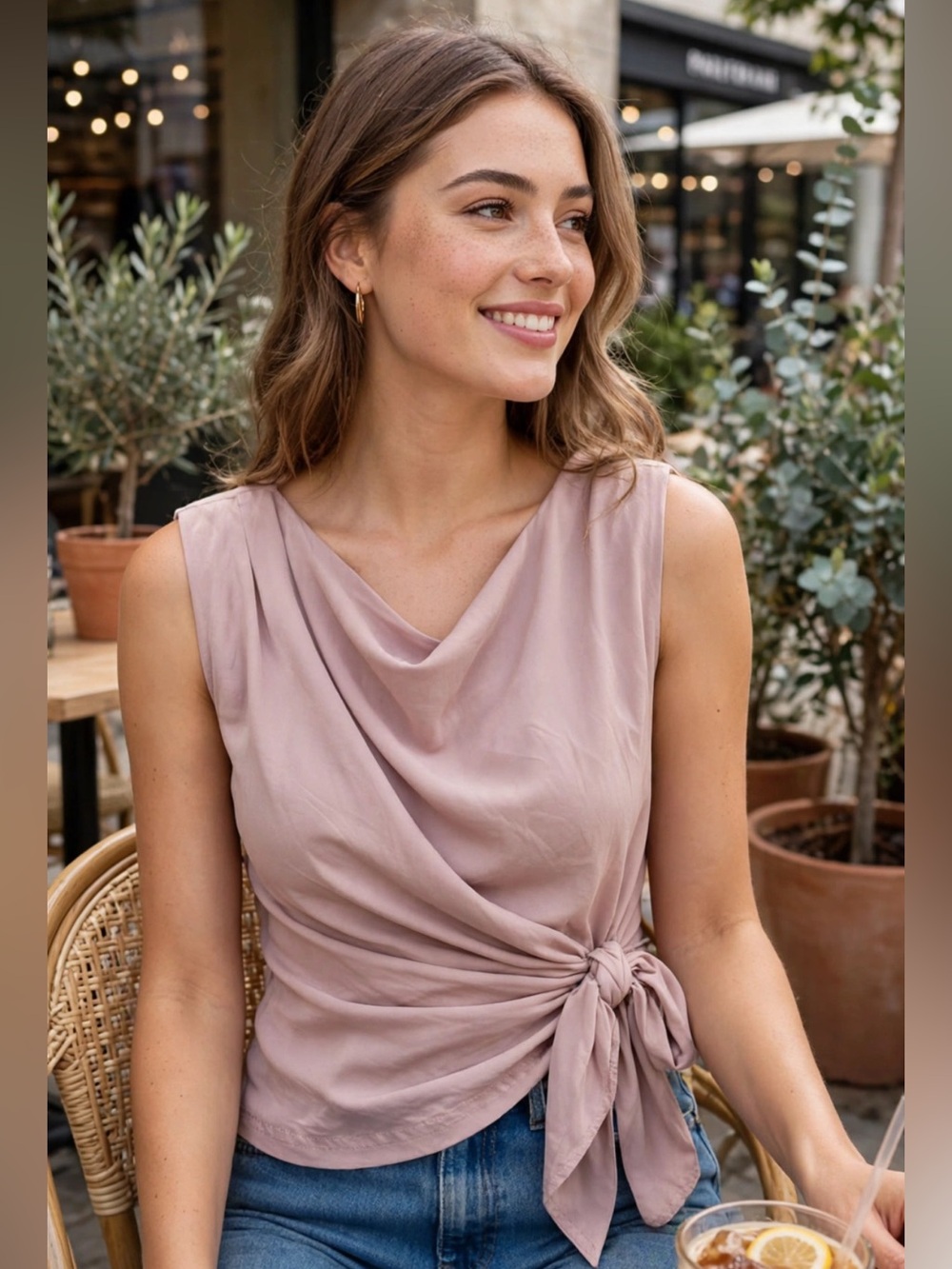 Side knot tank top
